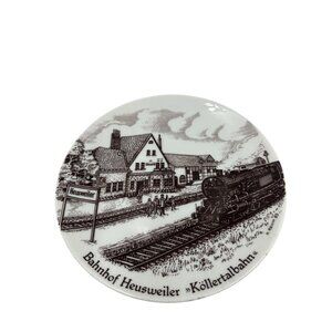 Bahnhof Heusweiler Köllertalbahn Collectible Germany Plate Bavaria Porcelain